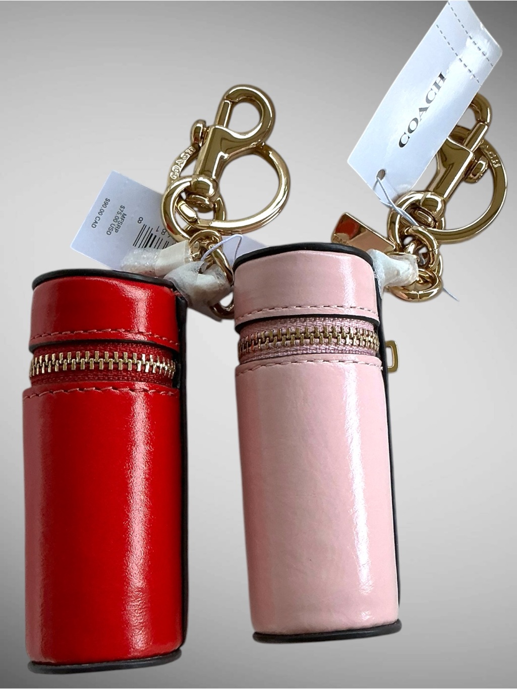 Coach Lipstick Holder Bag Charm Bundle Pink Red Cem91 Nwt